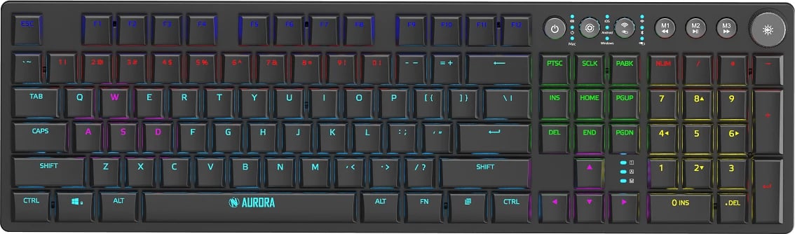 Tastierë wireless RF iBox AURORA K-6 + Bluetooth QWERTY, e zezë Tastierë wireless RF iBox AURORA K-6 + Bluetooth QWERTY, e zezë