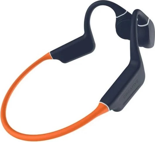 Kufje Creative Outlier Free Pro Plus, pa tela, MP3 Player 8GB, Bluetooth 5.3, Neck-wrap, Grafit-Portokalli