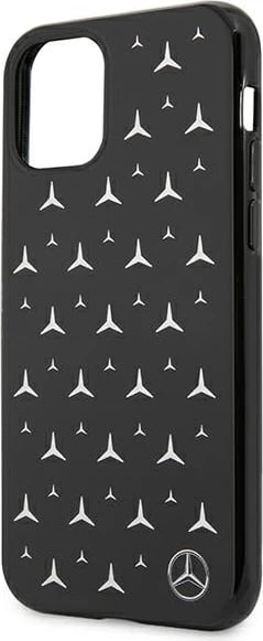 Mbështjellës Mercedes MEHCN61ESPBK për iPhone 11, hardcase, Silver Stars Pattern, zi