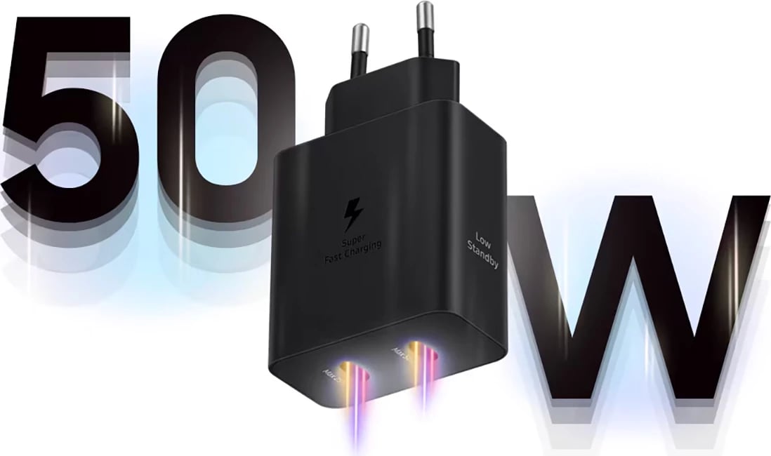 Karikues muri Samsung Power Adapter Duo EP-T5020XBEGEU, 2x USB-C, 50W, i zi