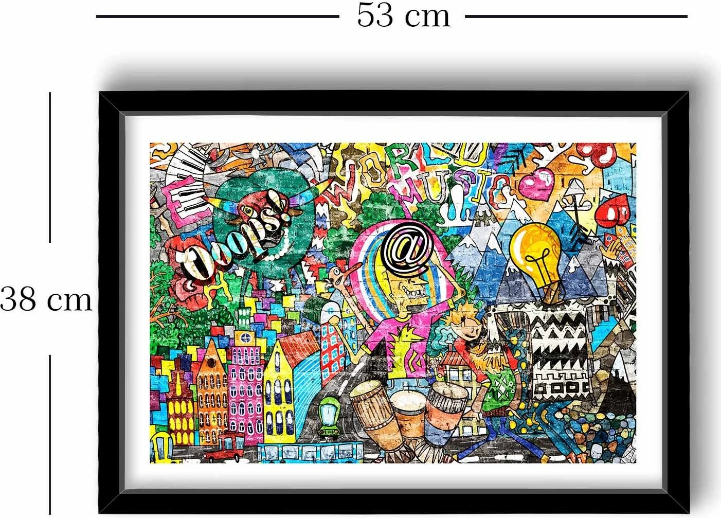 Pikturë dekorative me kornizë, MDF, shumëngjyrëshe, 3550POP-008, 38x53cm