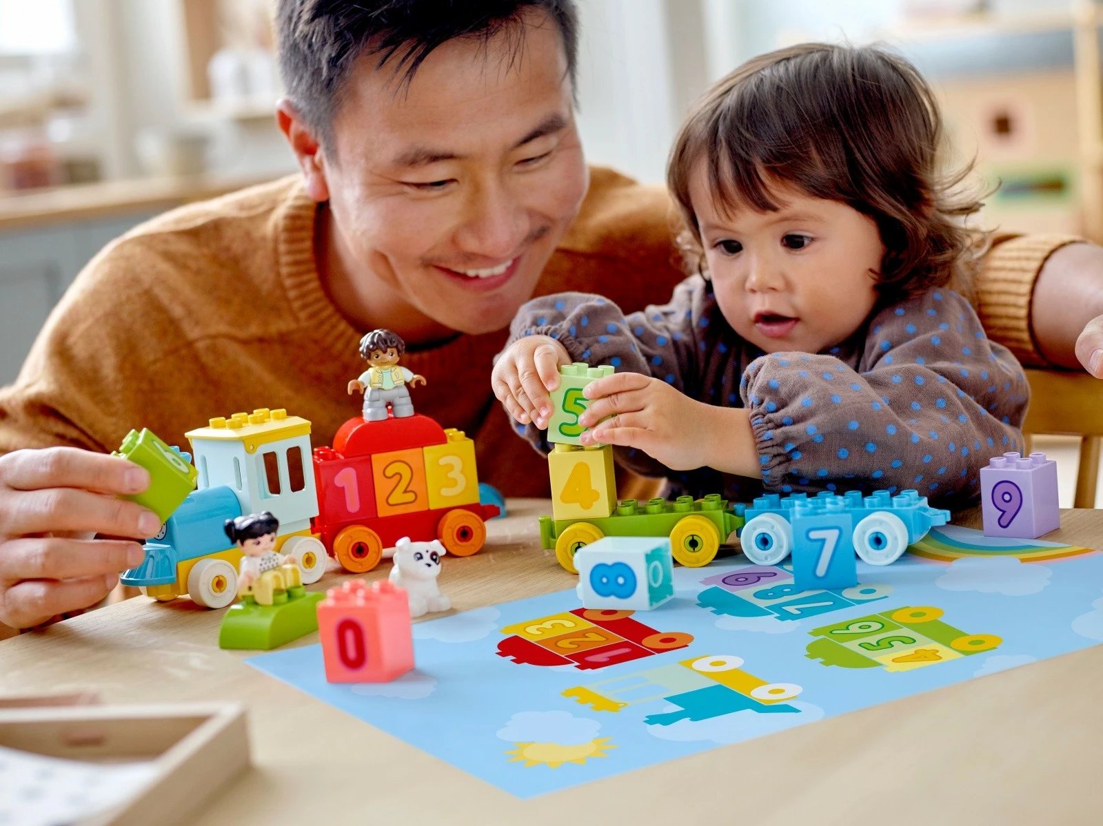 Set lodrash LEGO DUPLO 10954 Treni me numra, shumëngjyrësh, për fëmijë të vegjël