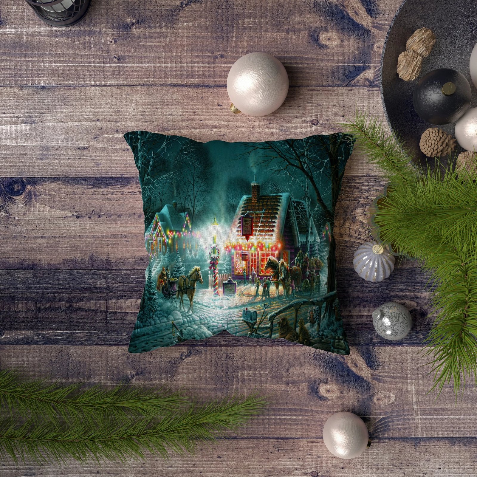 Jastëk dekorativ Aberto Design, NYXMAS064, shumëngjyrësh, 43x43cm