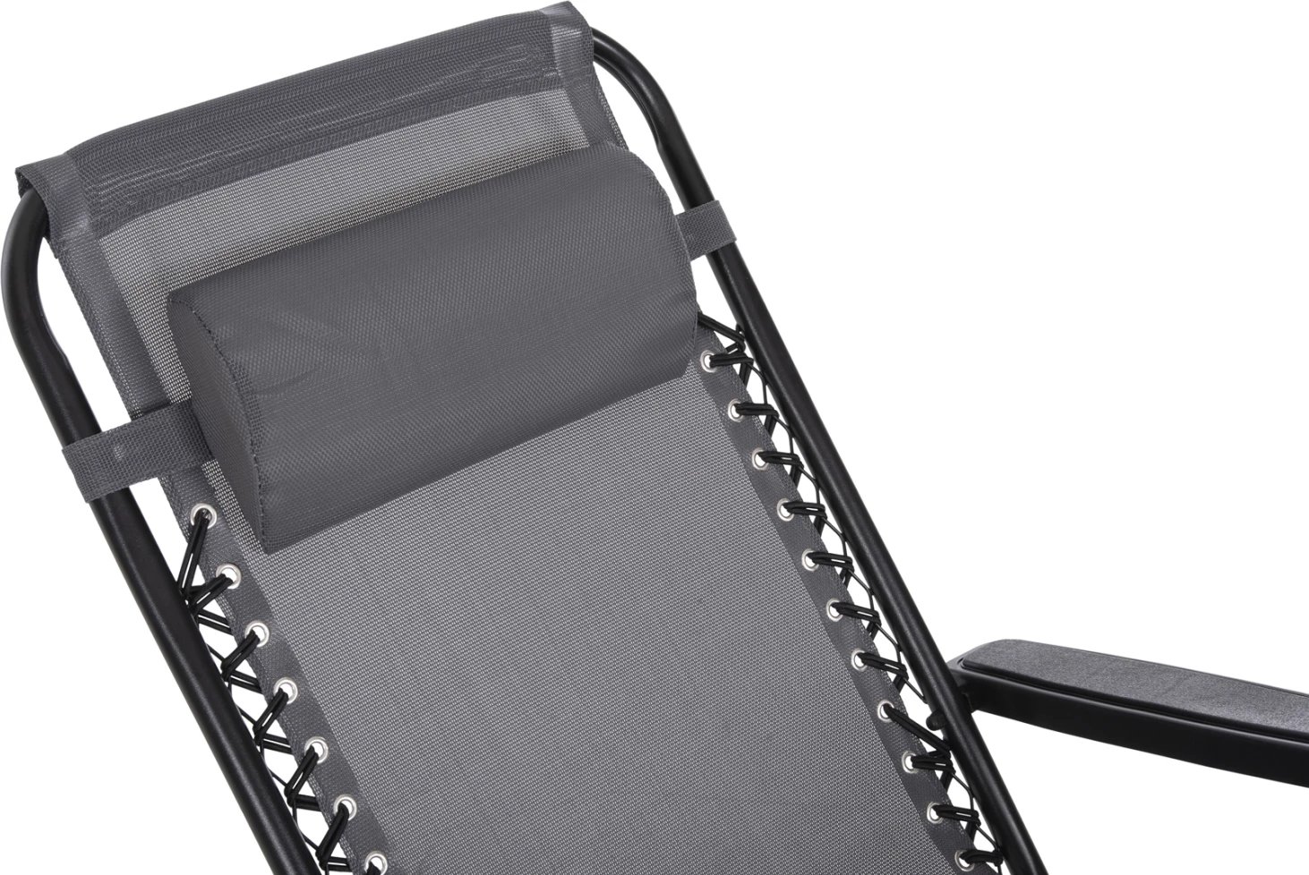 Karrige relaksuese COMPANION, tekstilene gri, metal i zi, 67x145x110cm, set prej 2 copash Karrige relaksuese COMPANION, tekstilene gri, metal i zi, 67x145x110cm, set prej 2 copash