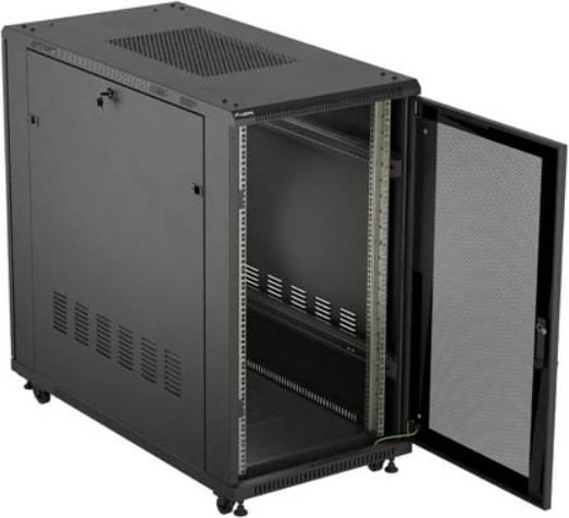 Kasë serveri Lanberg FF01-6222-23B, 22U, në këmbë, me dyer të perforuara, e zezë