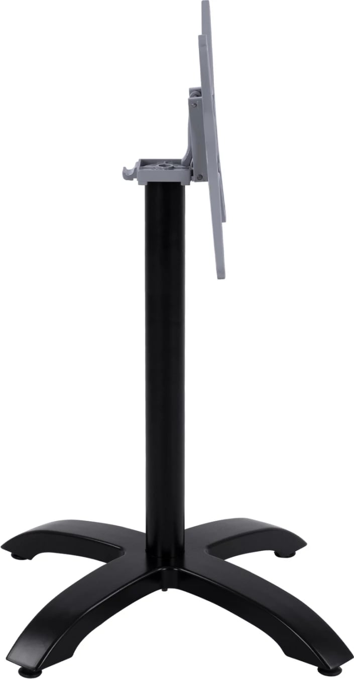 Bazë tavoline e palosshme alumini, ngjyrë e zezë mat, FH469.01, 66x66x72 cm me kryq 48x48 cm