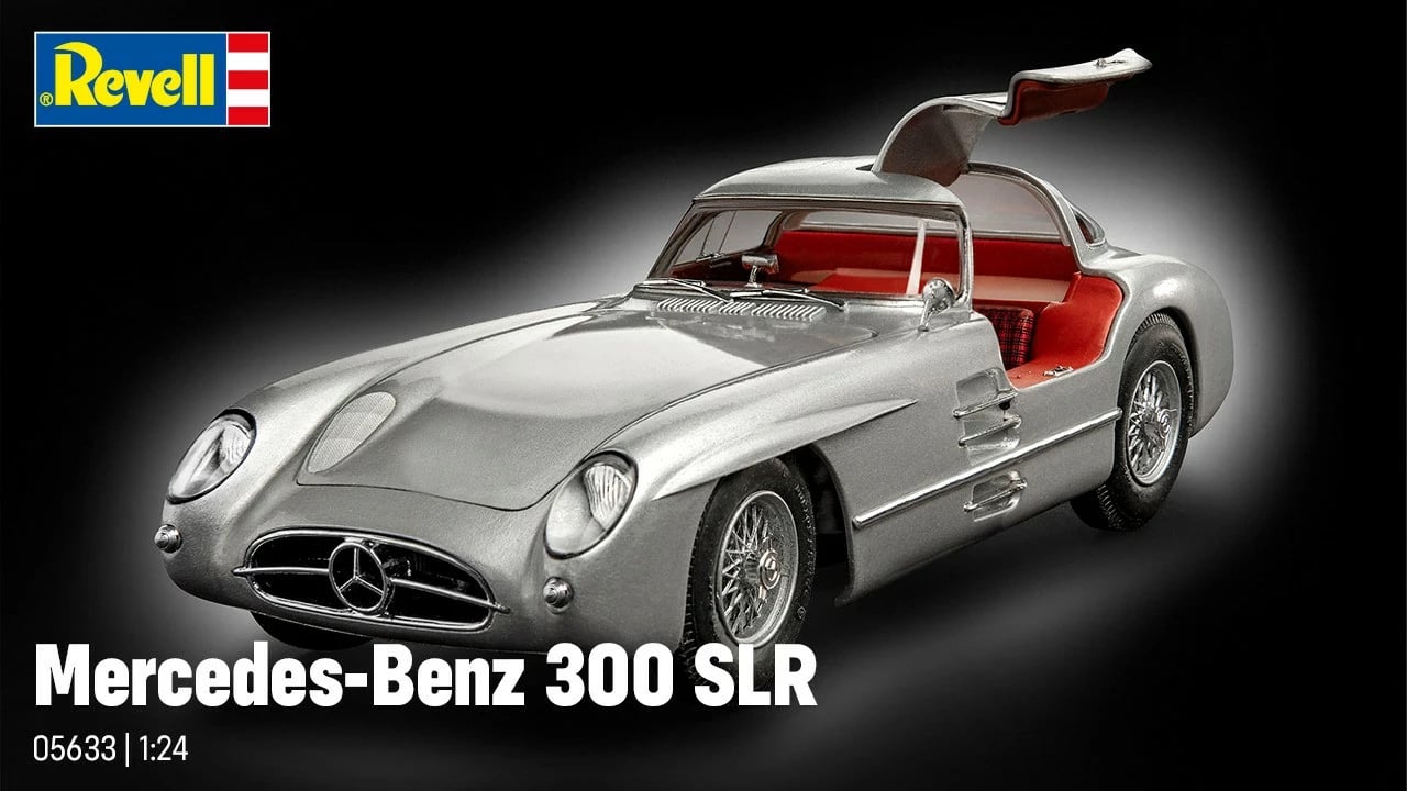 Set modelimi makine Revell Mercedes-Benz 300 SLR Uhlenhaut Coupé, 1:24, 124 pjesë, argjendtë