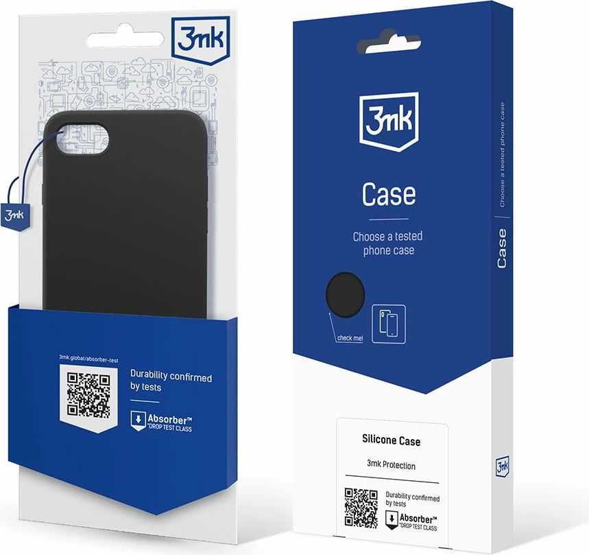 Mbështjellës silikon për celular 3mk, për iPhone 7/8/SE 2020/2022, i zi