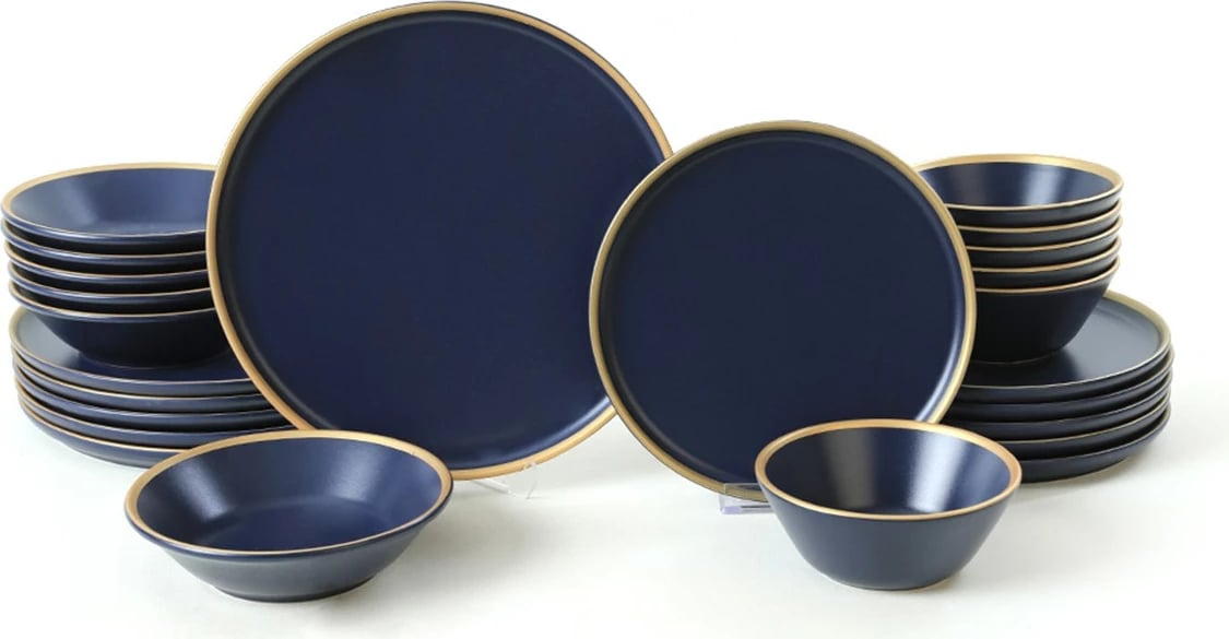 Set enësh darke prej qeramike (24 copë), Hermia Concept, TY039124F993A841700MAET000, ngjyrë kaltër e errët