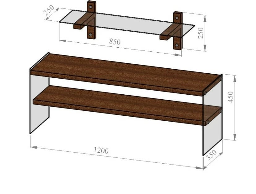 Njësi TV Skye Decor, ngjyrë arre, TV101