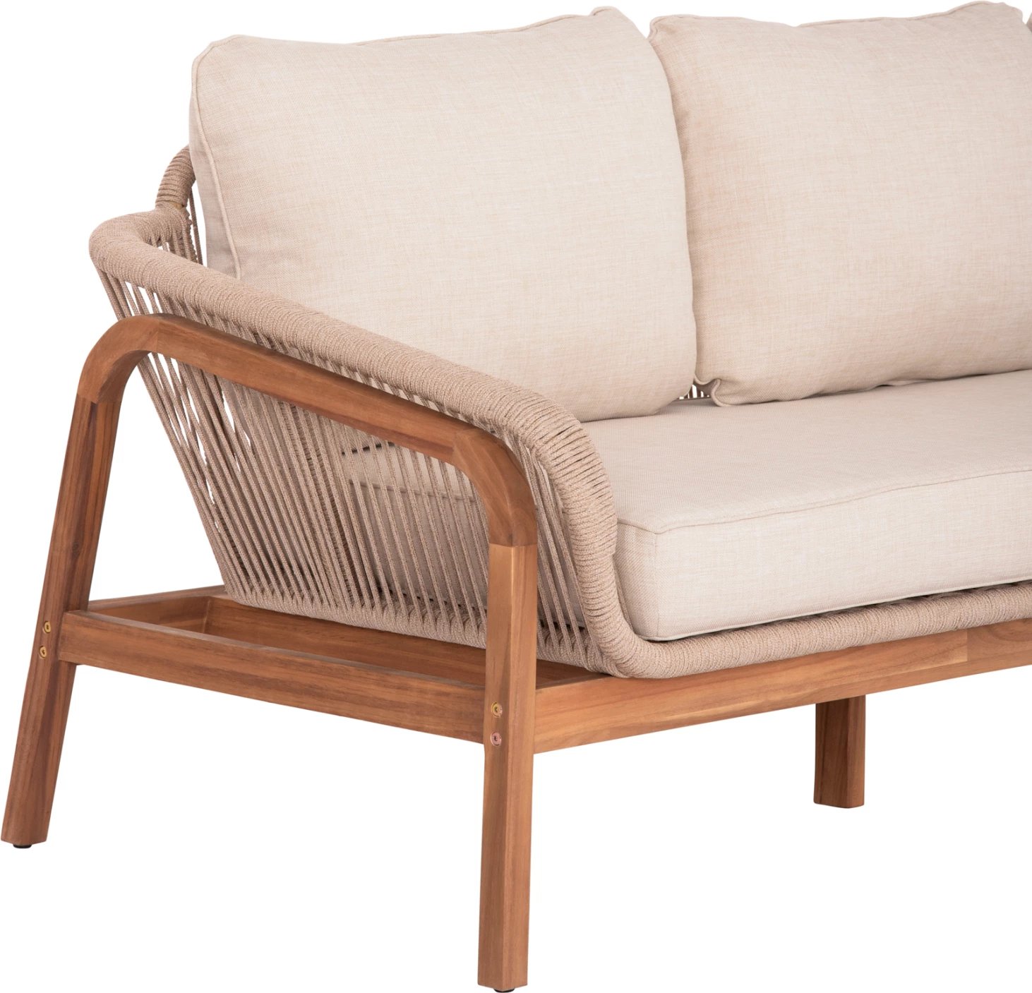 Set lounge për jashtë, 4 pjesë, druri akacie, alumin & litar, ngjyrë bezhë, OASIS CD6224