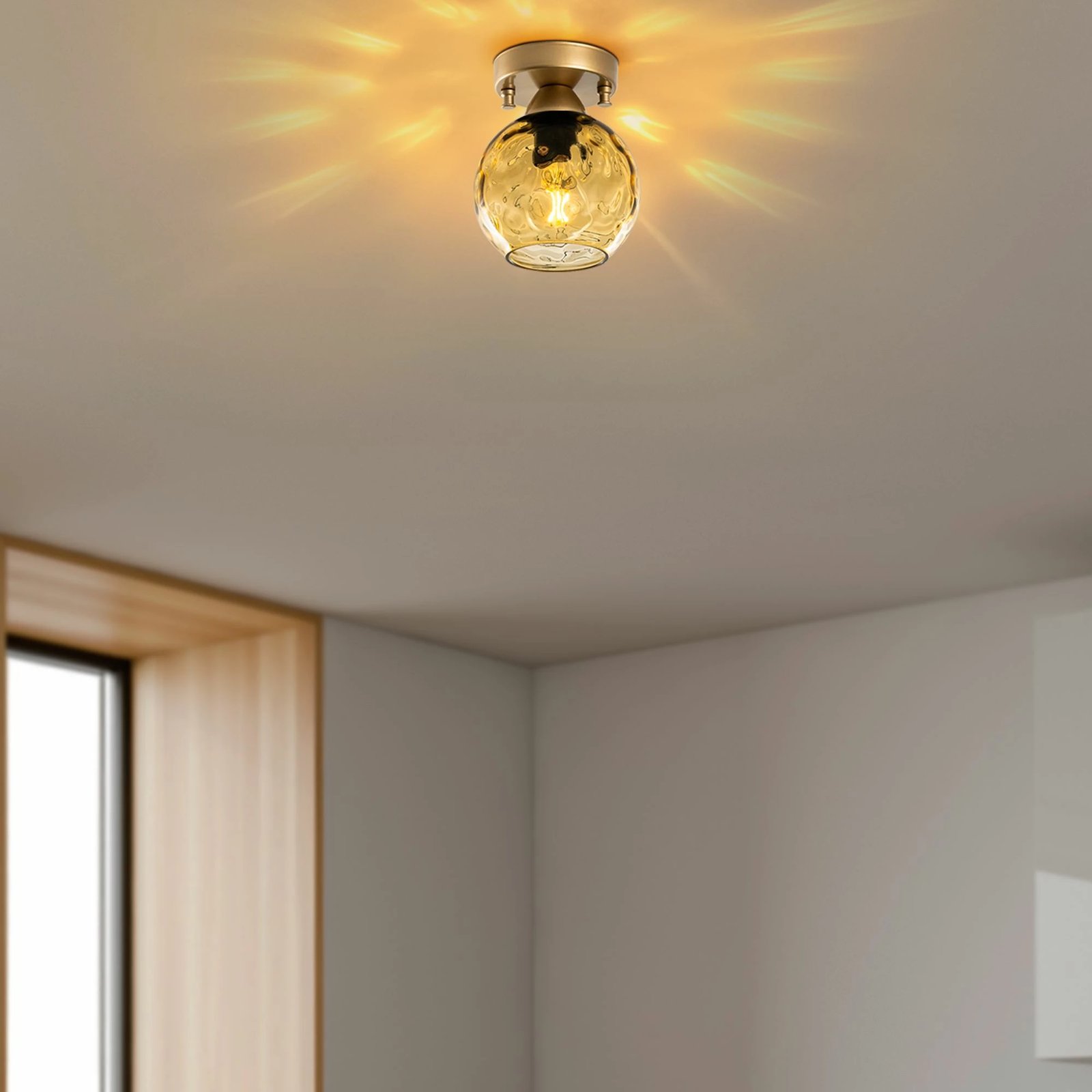 Llambë tavani Opviq Benek, e verdhë dhe e zezë, 15x15x18cm