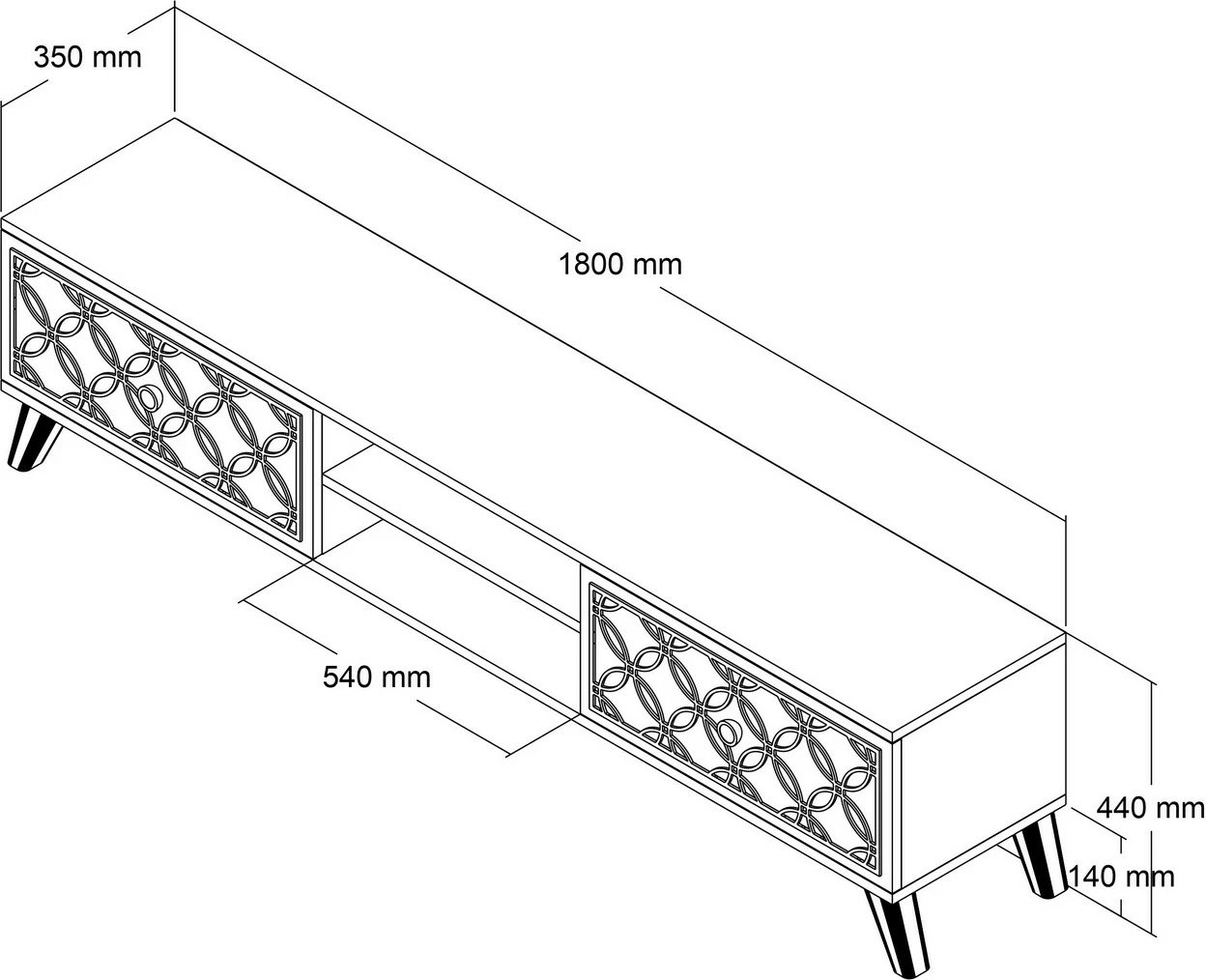 Komodë TV Hanah Home, Class, ngjyrë travertin