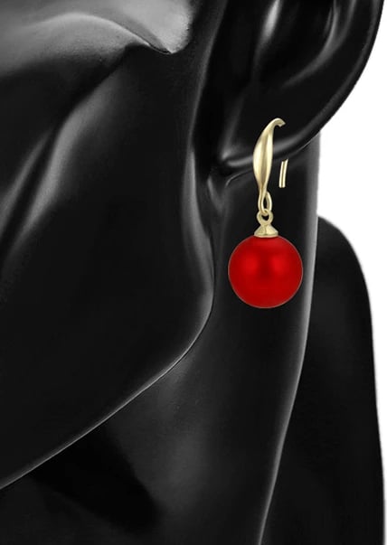 Vathë të praruar në ari 14 karatësh me gurë sintetik V14KGS, ari/kuq