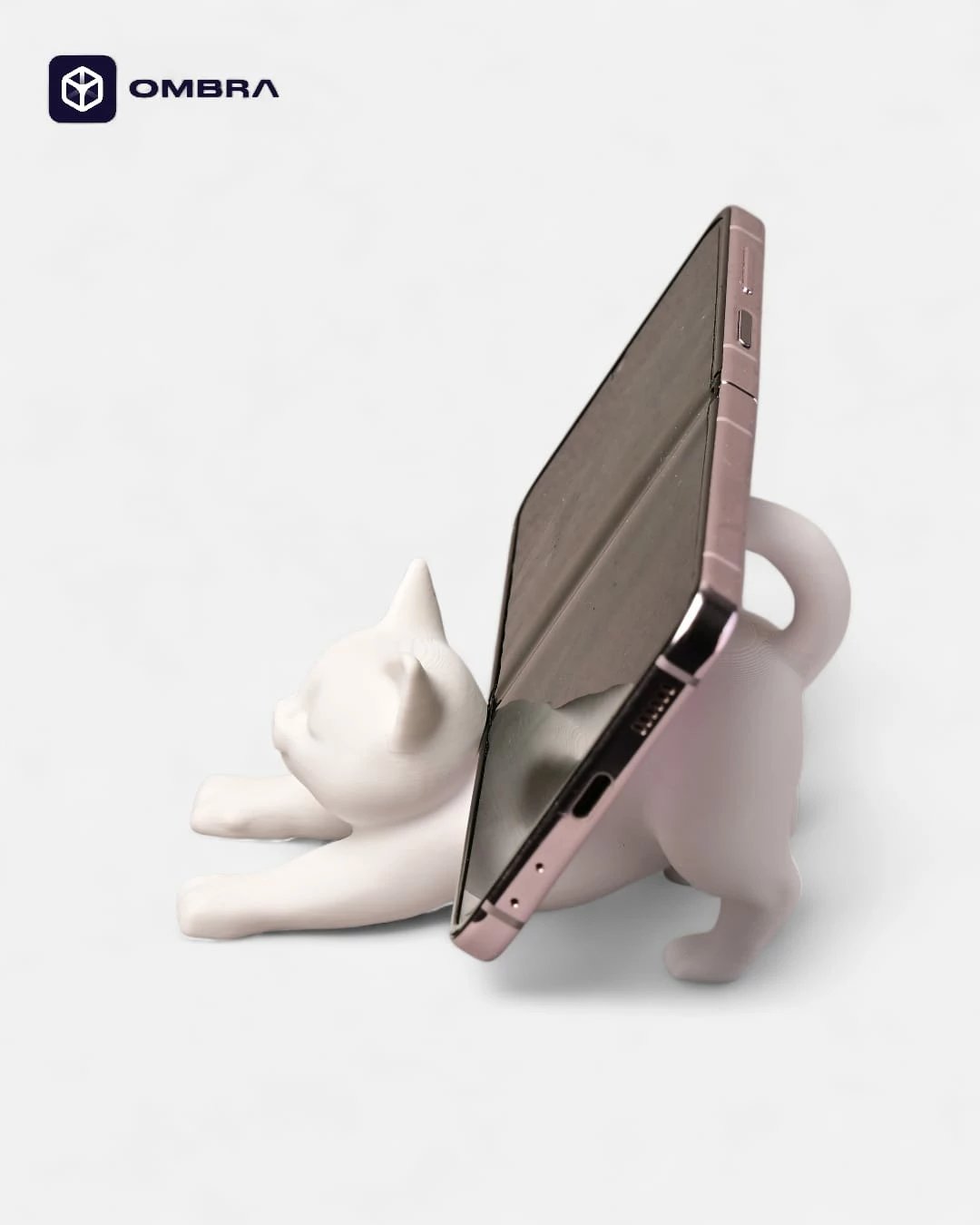 Mbajtëse Telefoni në Formë Mace - e bardhe