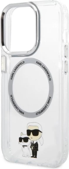 Mbështjellës Karl Lagerfeld Karl&Choupette MagSafe për iPhone 14 Pro, Transparent
