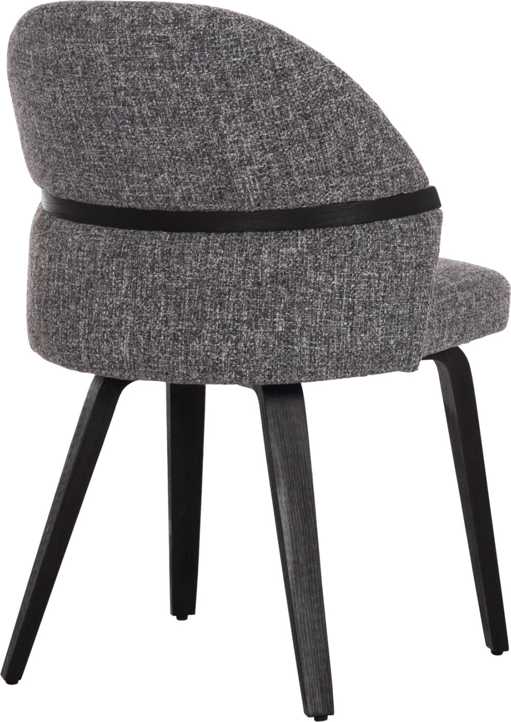 Karrige ngrënieje DEKKER, dru i zi, stof gri, FH18249.02, 50x60x80cm