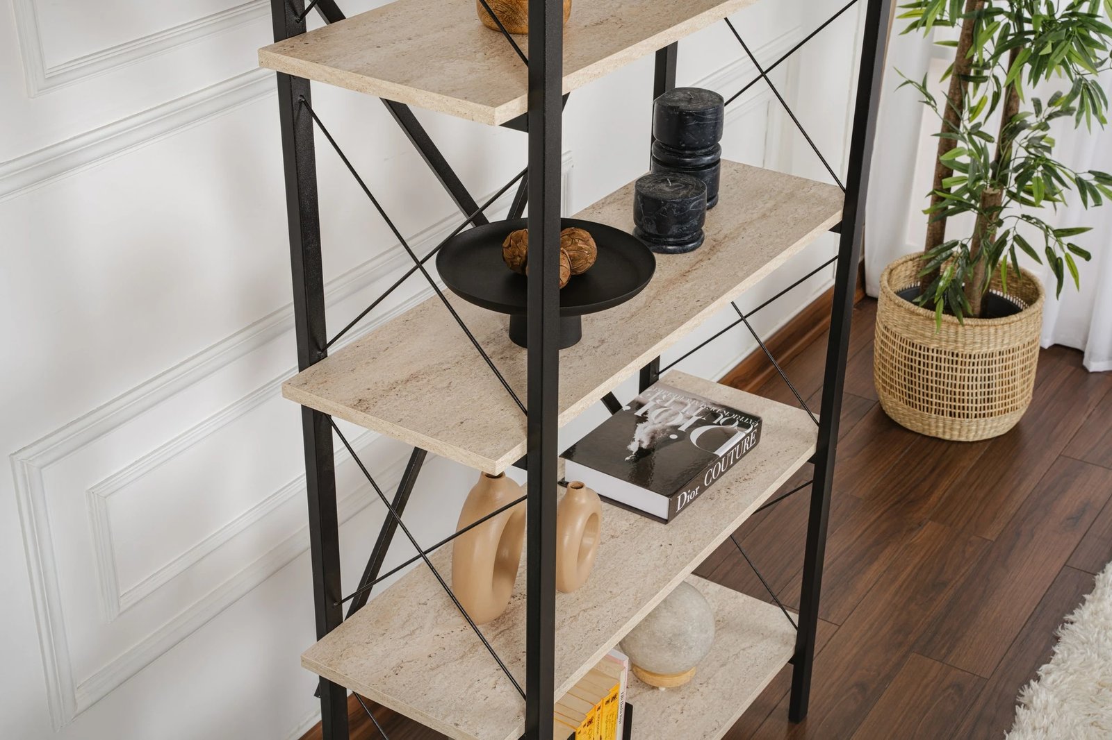 Raft librash Nordure, Elysian, travertinë, i zi