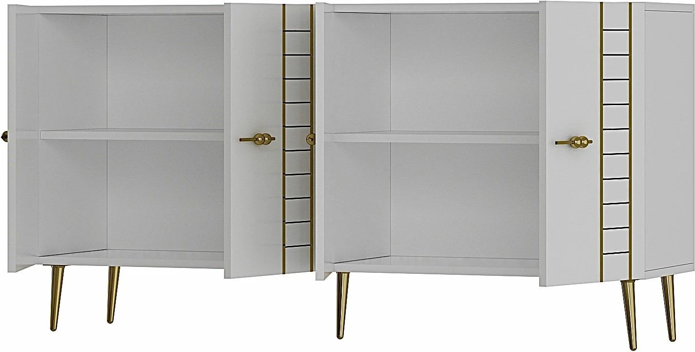 Konsol Skye Decor, e bardhë, e artë