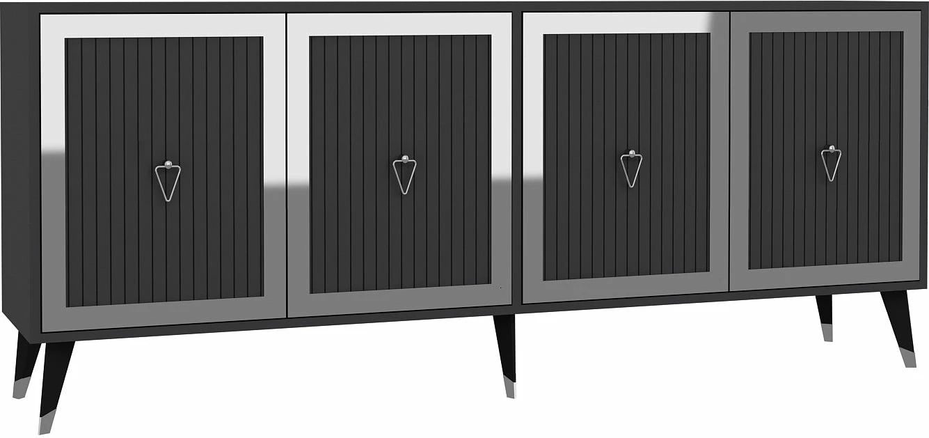 Konsol Skye Decor, ngjyrë antracit, argjend