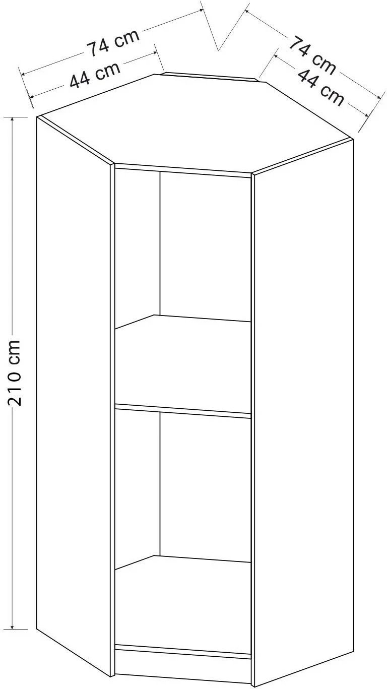 Dollap Hanah Home, Kale Plus 1, ngjyrë antracit, 210cm
