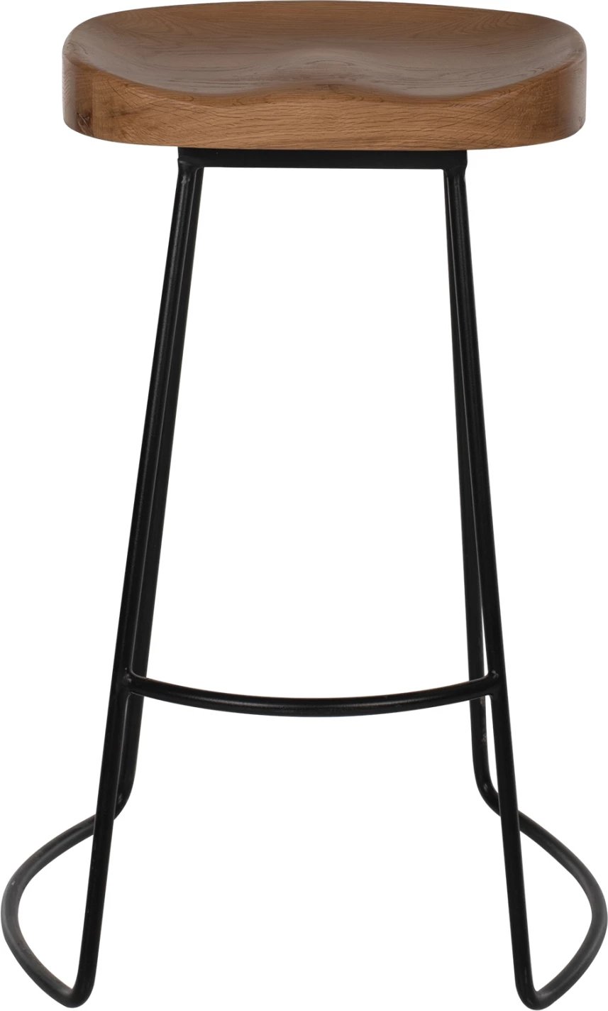 Karrige për bar, dru-metal natyral-e zezë, 45x36x71H cm, FH9333.01