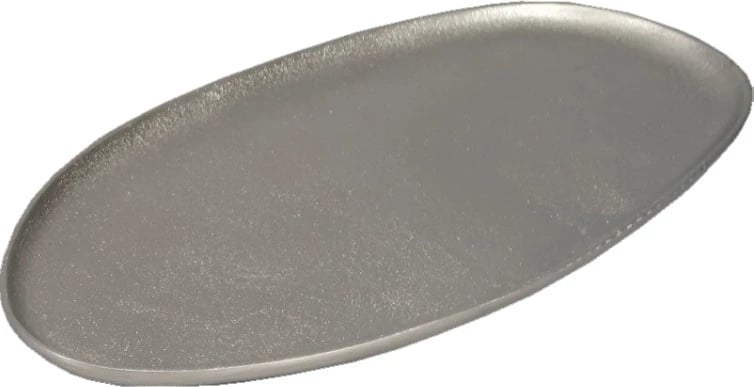 Tabaka dekorative Mandy, alumin, ngjyrë argjendi mat, 39x19x1 cm