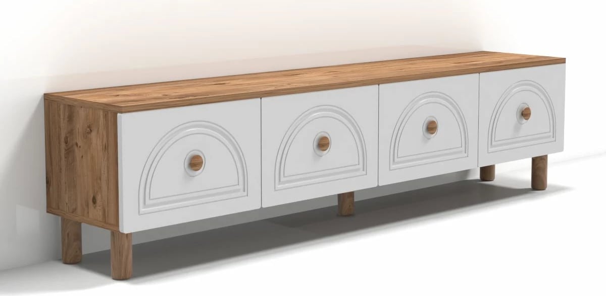 Komodë TV Skye Decor, ngjyrë Atlantic Pine dhe e bardhë, Mavora