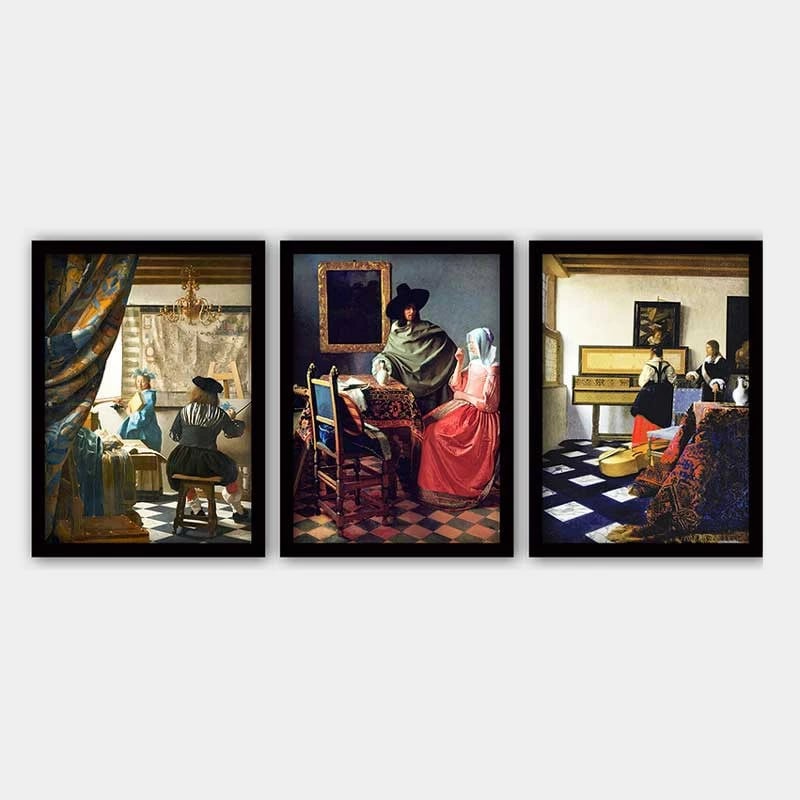 Pikturë dekorative me kornizë (3 copë), Wallity, 3SC_UN3844928_3545