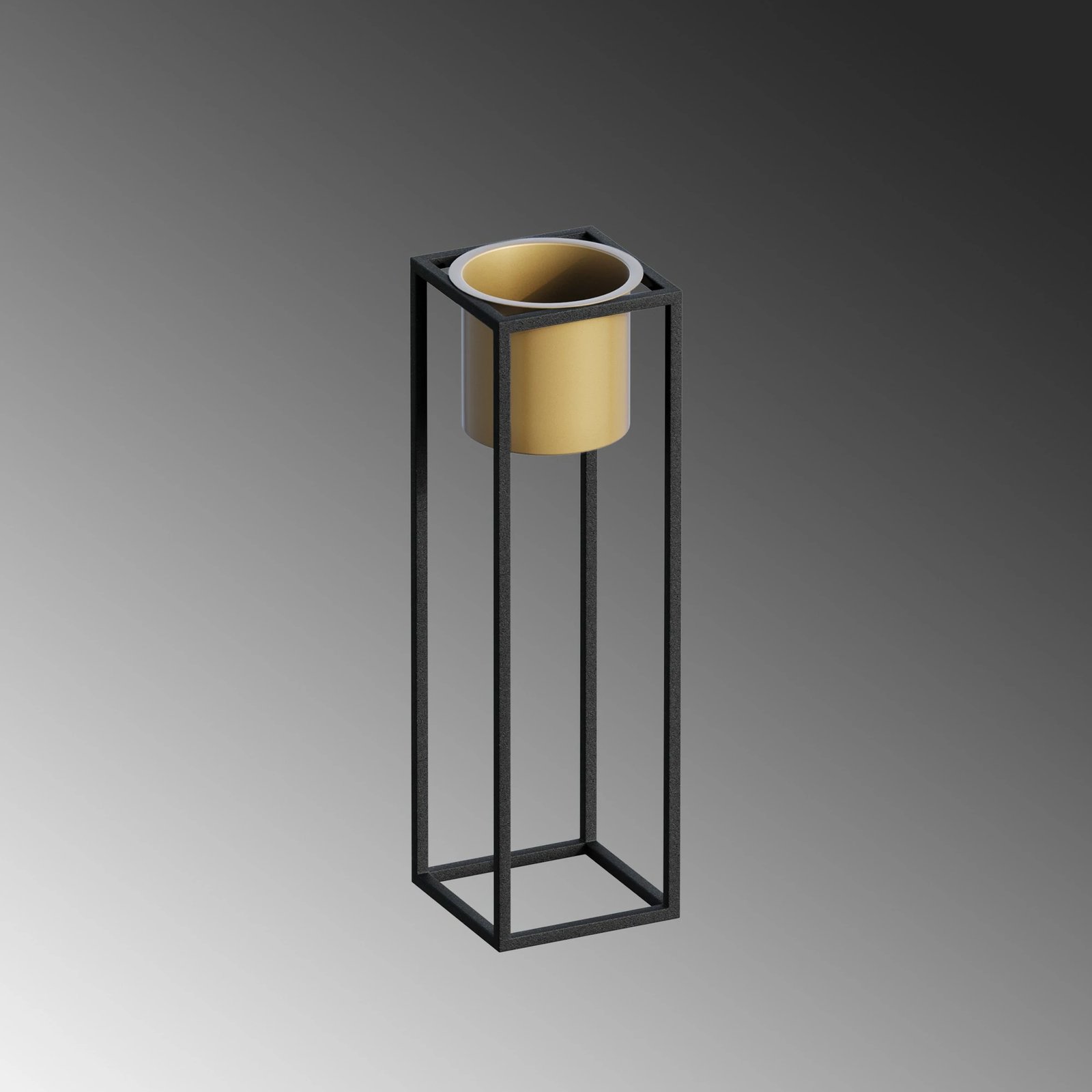 Vazo dekorative Aberto Design, GED-023-A, metal, e zezë dhe e artë, 15x15x50cm