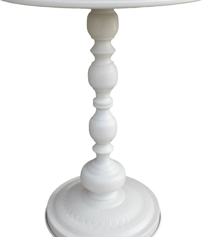 Tavolinë anësore metalike, ngjyrë krem, Anesor, D40x52cm