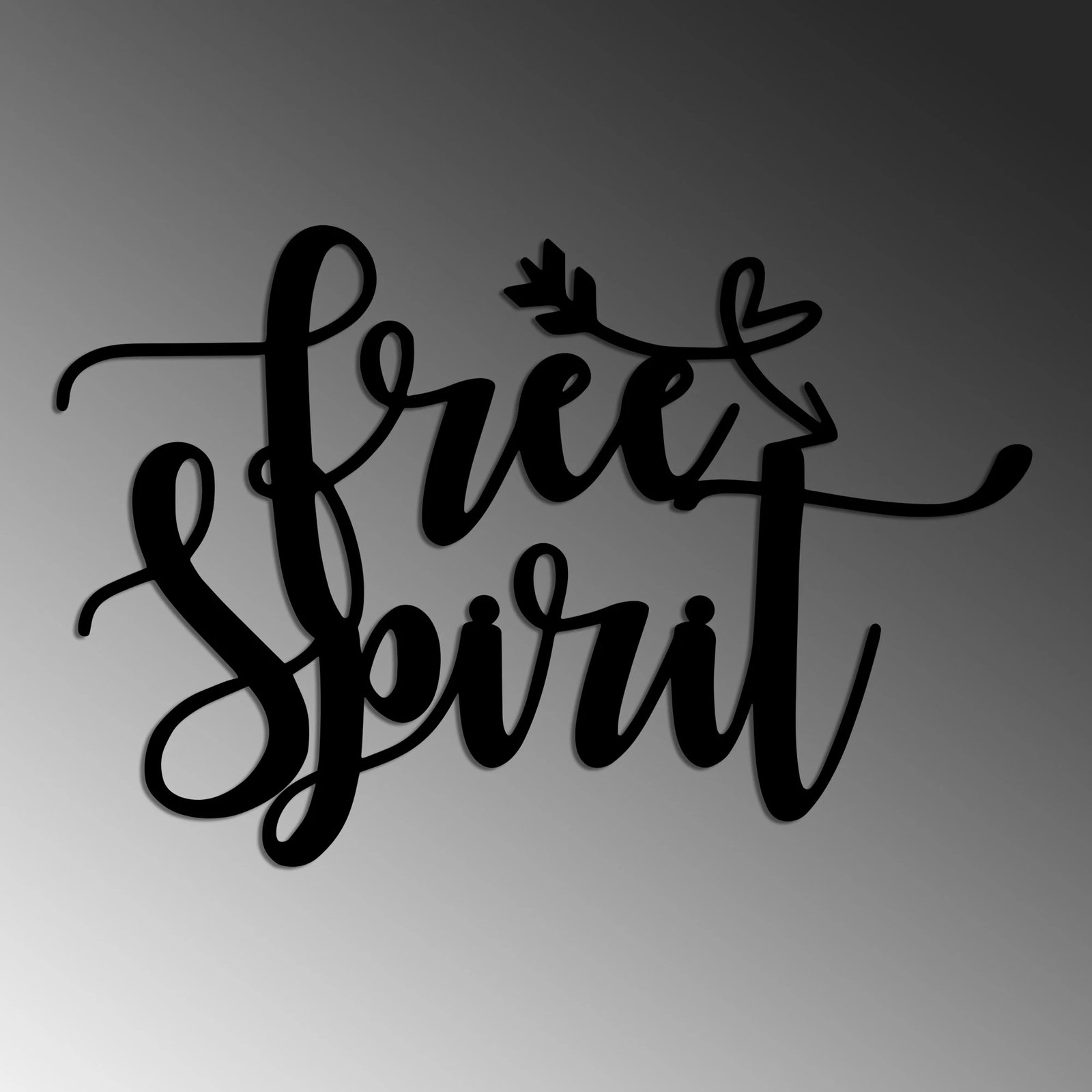 Aksesor dekorativ metalik për mur, Free Spirit, ngjyrë e zezë, 56x37cm