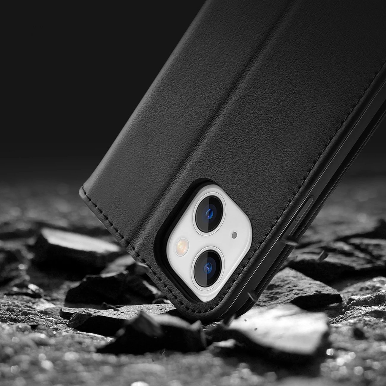 Mbështjellës Dux Ducis Hivo për iPhone 14 Plus, lëkurë natyrale, me xhepa dhe mbrojtje RFID, Kuq
