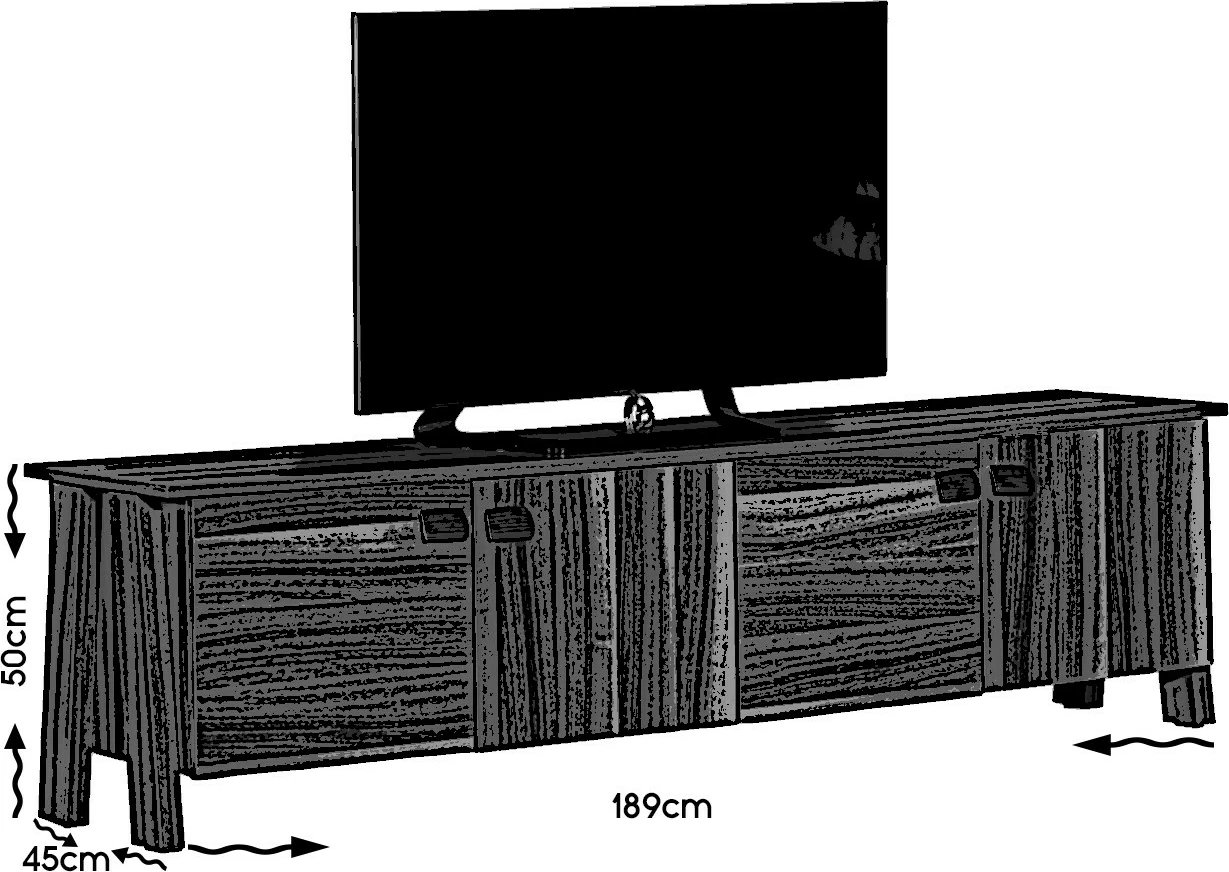 Komodë TV Story 4, ngjyrë kafe, Hanah Home