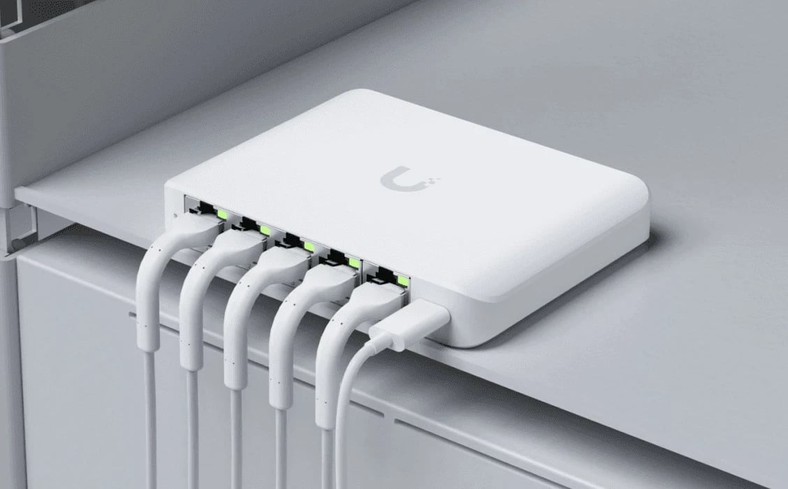 Switch Ubiquiti UniFi Flex Mini 2.5G, i menaxhuar, Desktop, Bardhë