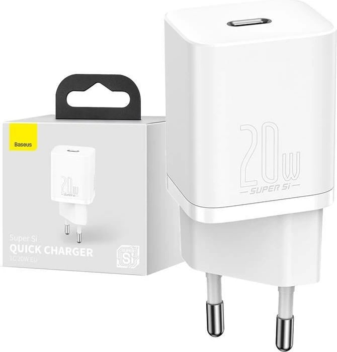 Karikues i shpejtë Baseus Super Si Quick Charger 1C, 20W, USB-C, Bardhë