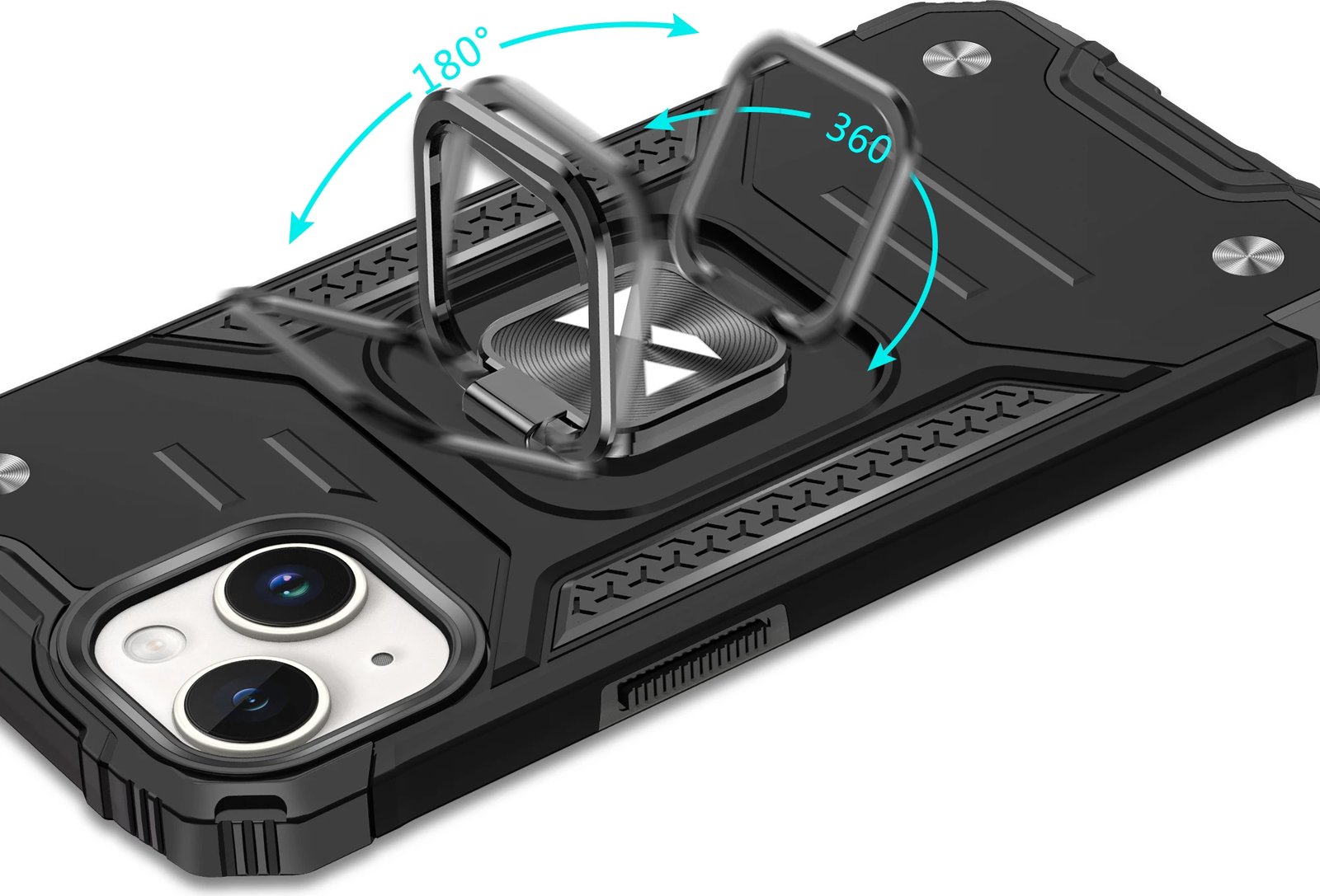 Mbështjellës Wozinsky Ring Armor për iPhone 15 Plus, me mbajtëse unaze, argjendtë