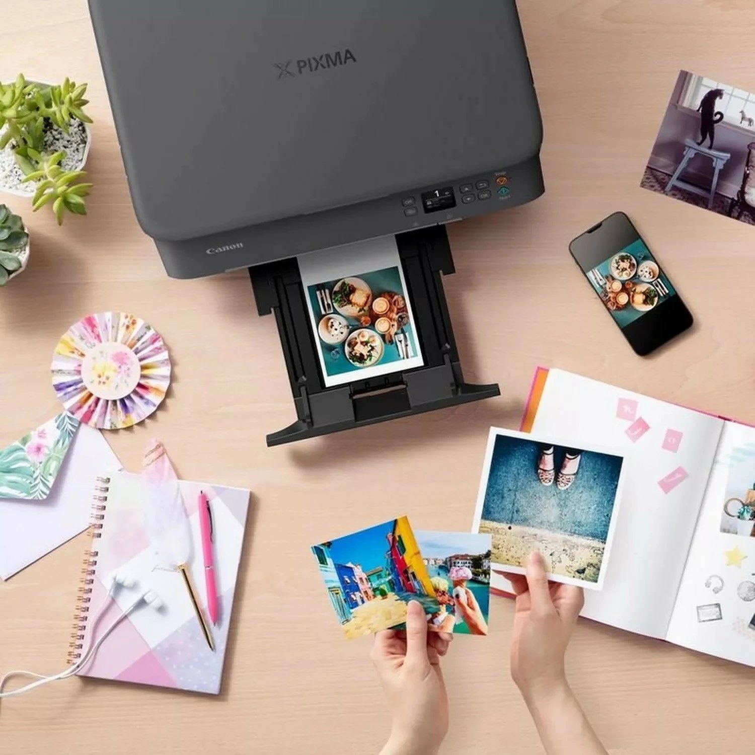 Printer Canon PIXMA TS5350i, Inkjet, Printim me ngjyra, 4800 x 1200 DPI, Kopjim me ngjyra, A4, E zezë