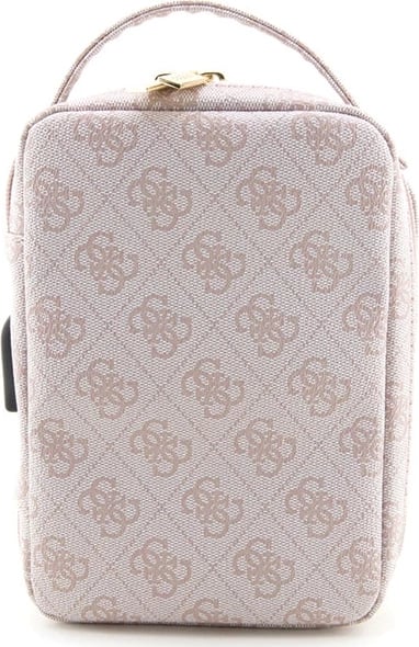 Çantë organizer Guess 4G Printed Stripes, rozë, me port USB