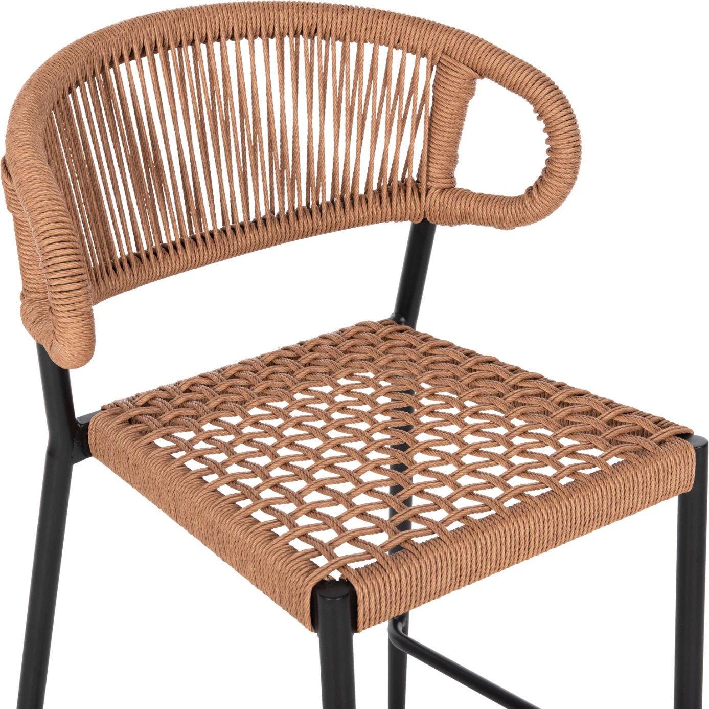 Karrige për bar mesatare EULO FH6087.03 alumin e zezë-ratan sintetik 60x56,5x99Hcm