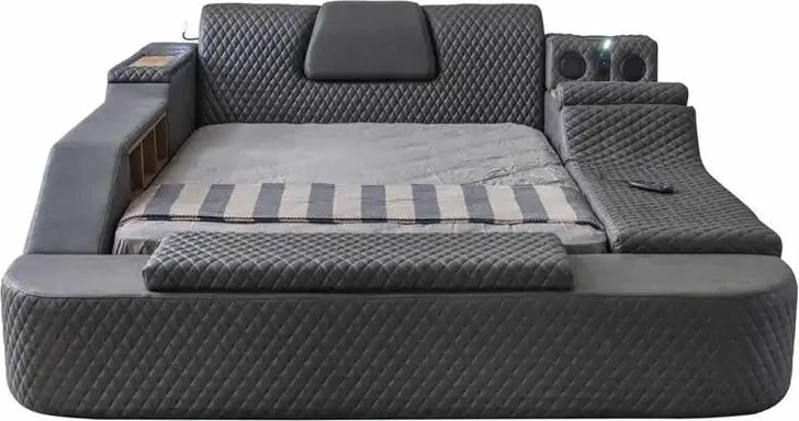 Krevat dopio me masazh, USB, audio, ngjyrë e zezë, Skye Decor Escalade Smart