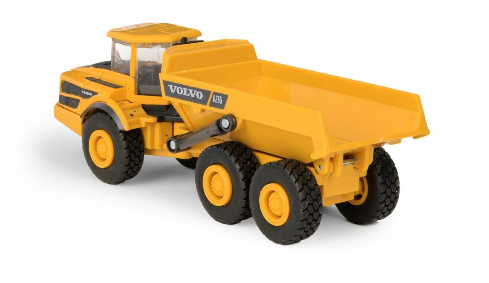 Kamion lodër Daffi Volvo Mini A25G, metal dhe plastikë, për djem, e verdhë