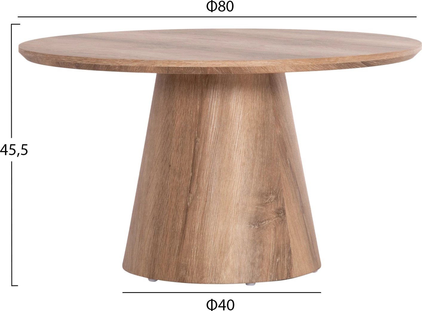 Tavolinë kafeje KARAN FH18028 MDF ngjyrë druri natyrale Φ80x45,5Hcm.