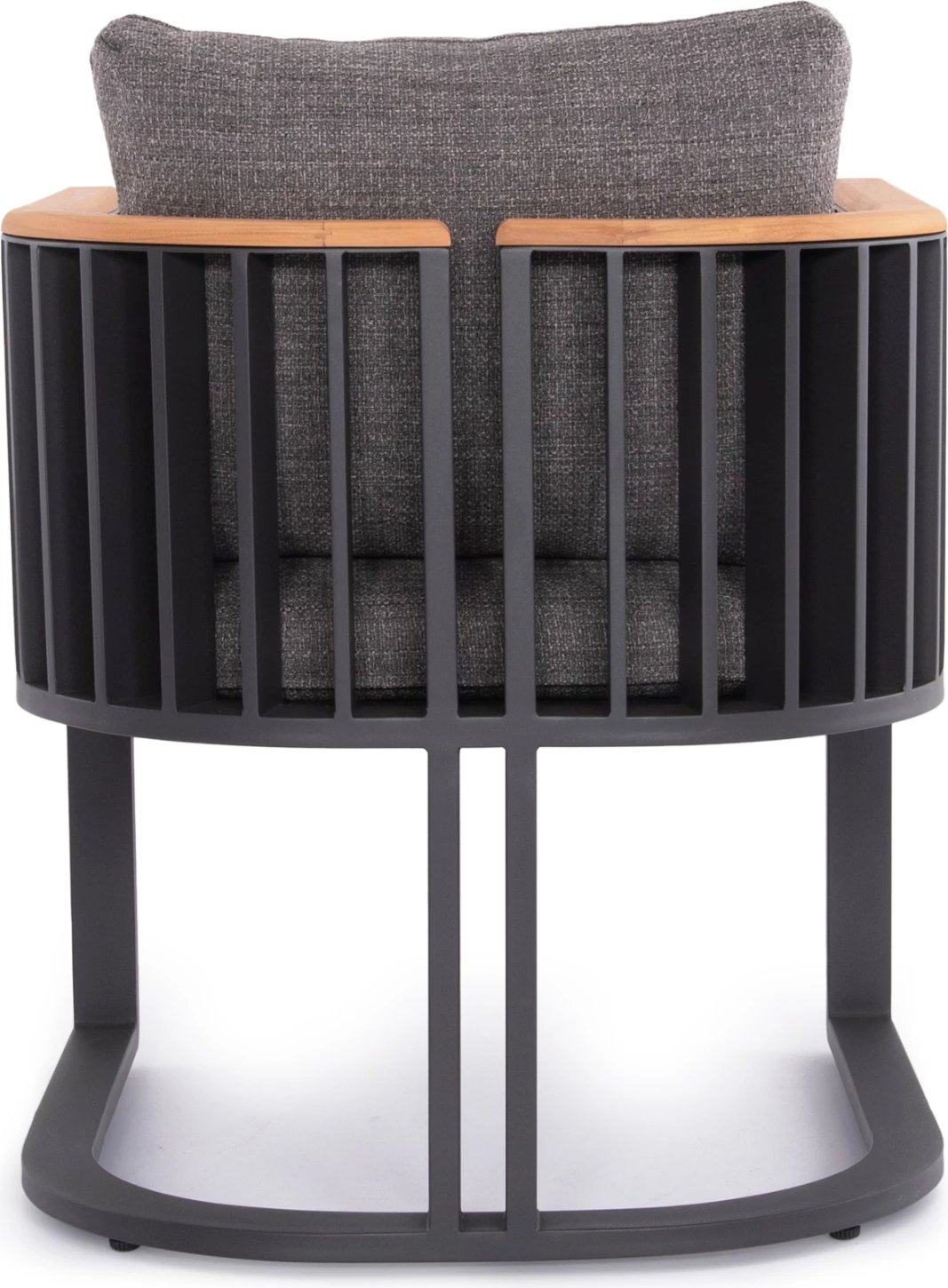 Karrige ngrënieje alumini Eternity, ngjyrë antracit, jastëkë gri, 64x65x68.5cm