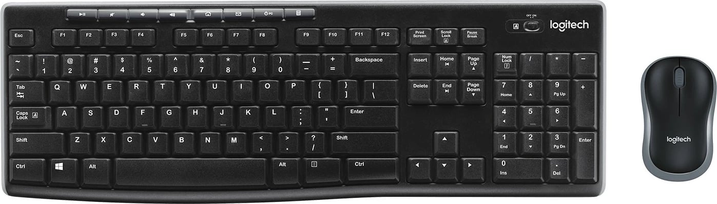 Set tastierë dhe maus wireless Logitech MK270, i zi