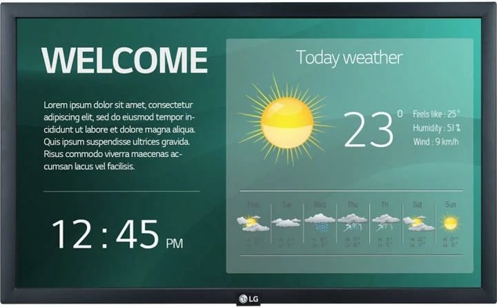 Ekran digital signage, LG, 22SM3G-B, 22", 8GB RAM, i zi
