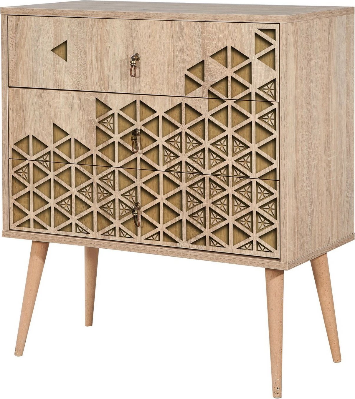 Komodë Hanah Home Trio, ngjyrë lisi Sonoma, 80x90x40 cm