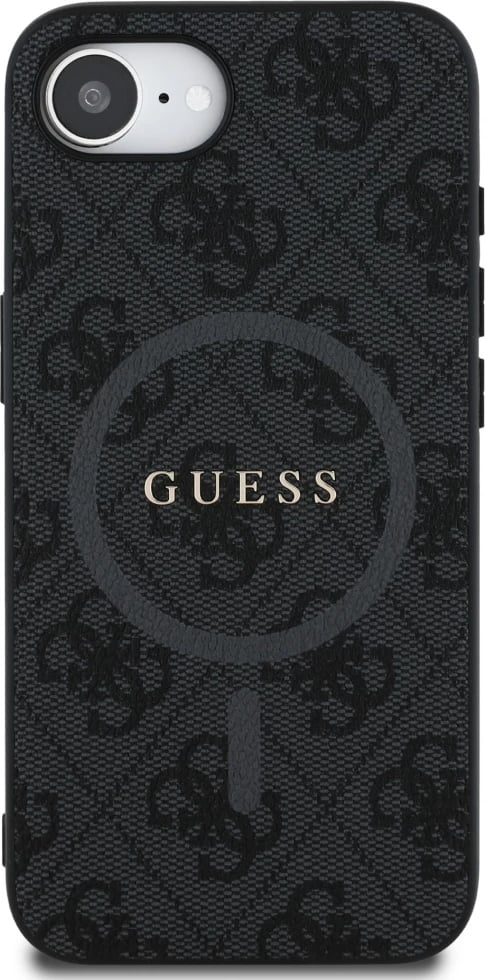 Mbështjellës Guess PU Leather 4G Colored Ring me MagSafe për iPhone 16e 6.1", i zi