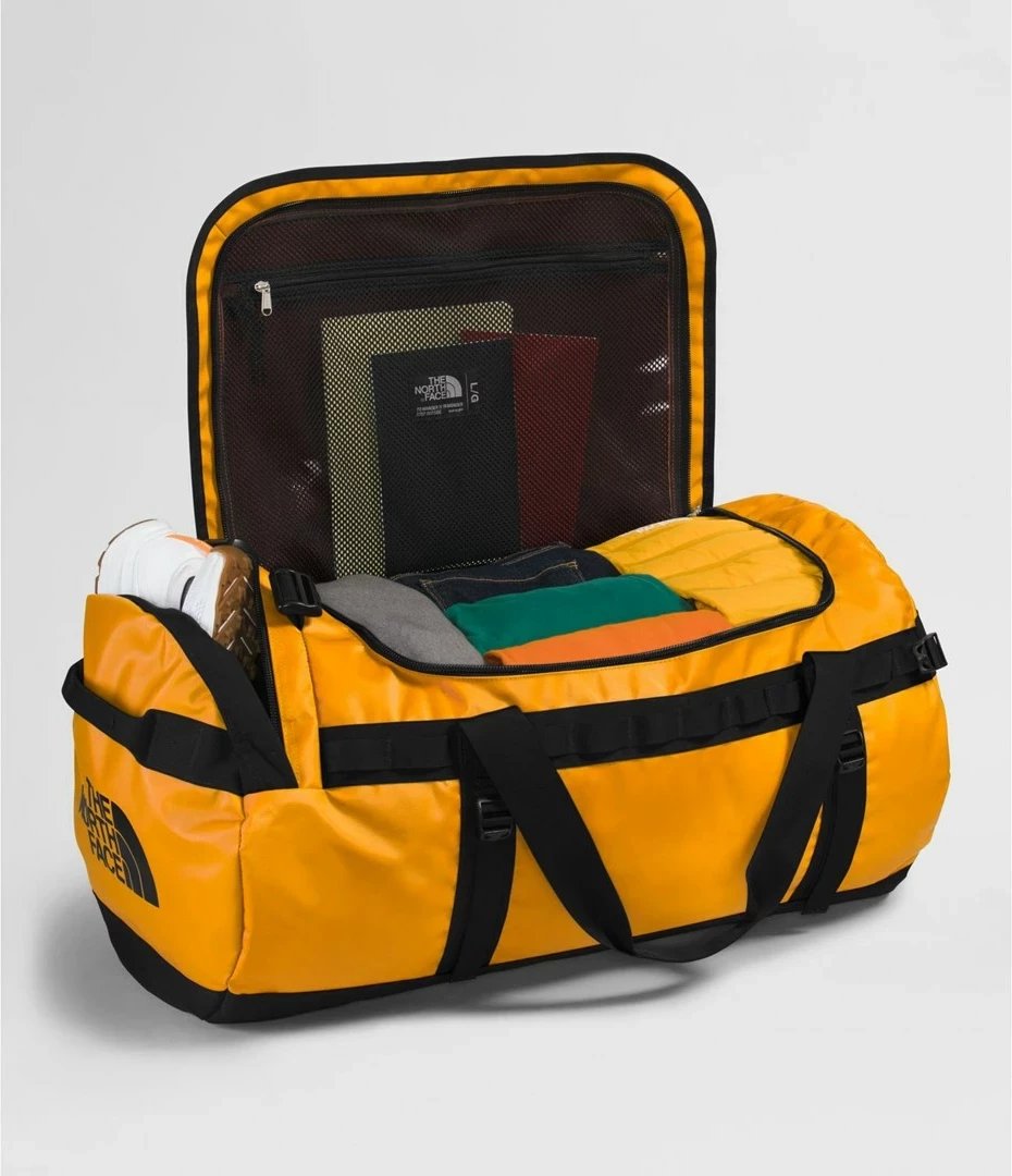 Çantë duffel The North Face Base Camp, 95 L, Poliester, E zezë, E verdhë