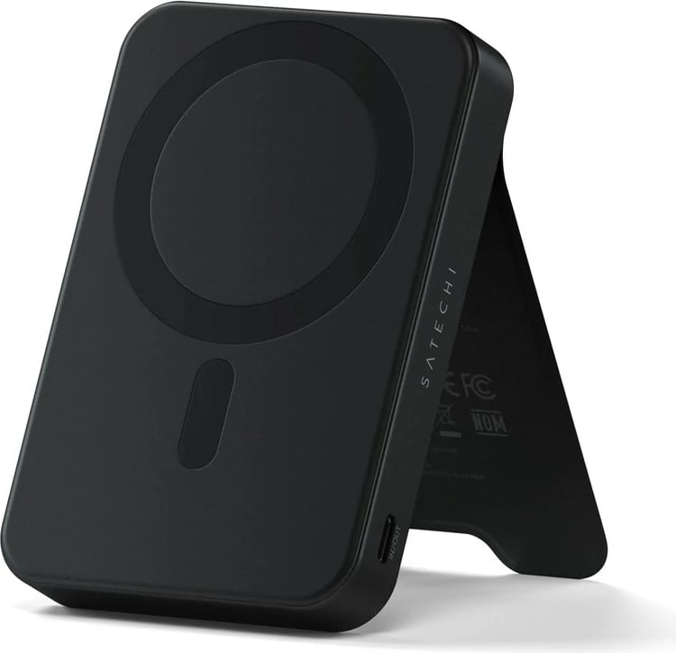 Powerbank Satechi OntheGo 10K me mbajtëse, magnetik, i zi